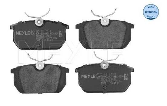 Brake Pad Set, disc brake MEYLE-ORIGINAL Quality 025 211 0314