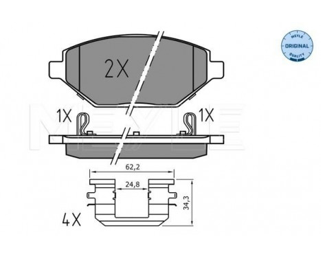 Brake Pad Set, disc brake MEYLE-ORIGINAL Quality 025 225 2218