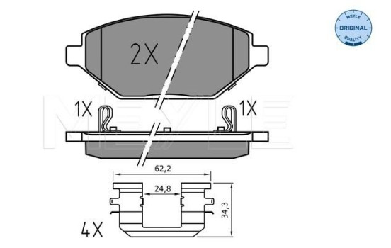 Brake Pad Set, disc brake MEYLE-ORIGINAL Quality 025 225 2218