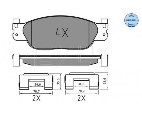Brake Pad Set, disc brake MEYLE-ORIGINAL Quality 025 234 2318