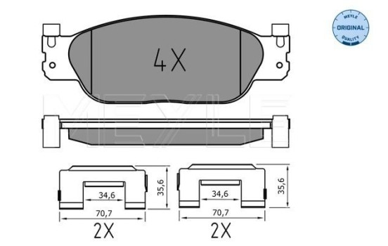 Brake Pad Set, disc brake MEYLE-ORIGINAL Quality 025 234 2318