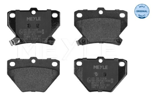 Brake Pad Set, disc brake MEYLE-ORIGINAL Quality 025 235 2114/W, Image 4