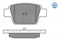 Brake Pad Set, disc brake MEYLE-ORIGINAL Quality 025 237 1415