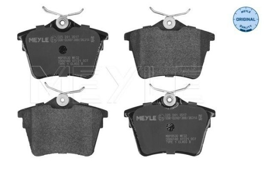 Brake Pad Set, disc brake MEYLE-ORIGINAL Quality 025 241 3517