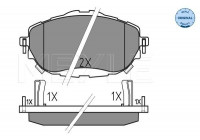 Brake Pad Set, disc brake MEYLE-ORIGINAL Quality 025 256 9819