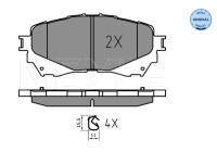 Brake Pad Set, disc brake MEYLE-ORIGINAL Quality 025 257 2516