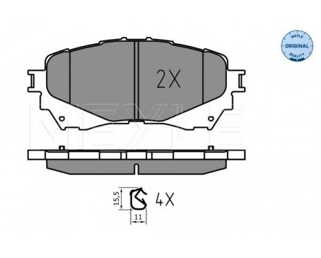 Brake Pad Set, disc brake MEYLE-ORIGINAL Quality 025 257 2516