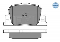Brake Pad Set, disc brake MEYLE-ORIGINAL: True to OE. 025 235 9215