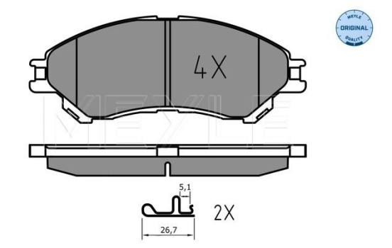 Brake Pad Set, disc brake MEYLE-ORIGINAL: True to OE. 025 259 7916