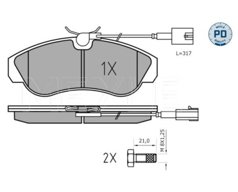 Brake Pad Set, disc brake MEYLE-PD: Advanced design and technology. 025 236 0319/PD, Image 2