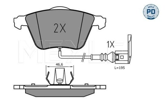 Brake Pad Set, disc brake MEYLE-PD: Advanced design and technology. 025 240 2120/PD