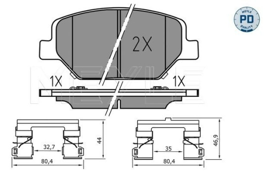 Brake Pad Set, disc brake MEYLE-PD: Advanced performance and design. 025 221 3819/PD