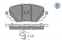 Brake Pad Set, disc brake MEYLE-PD: Advanced performance and design. 025 222 7115/PD