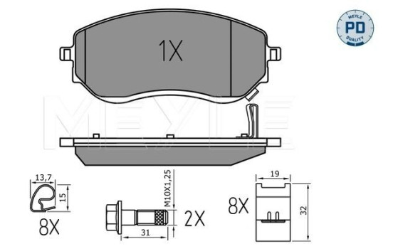 Brake Pad Set, disc brake MEYLE-PD: Advanced performance and design. 025 226 6021/PD