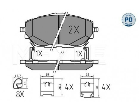 Brake Pad Set, disc brake MEYLE-PD: Advanced performance and design. 025 227 8218/PD