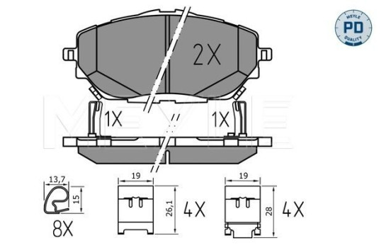 Brake Pad Set, disc brake MEYLE-PD: Advanced performance and design. 025 227 8218/PD
