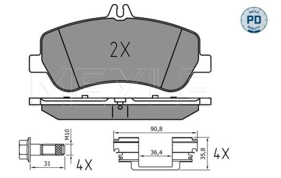 Brake Pad Set, disc brake MEYLE-PD: Advanced performance and design. 025 248 6720/PD