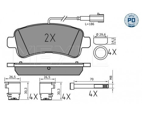 Brake Pad Set, disc brake MEYLE-PD: Advanced performance and design. 025 259 8721/PD