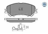 Brake Pad Set, disc brake MEYLE-PD Quality 025 220 6518/PD