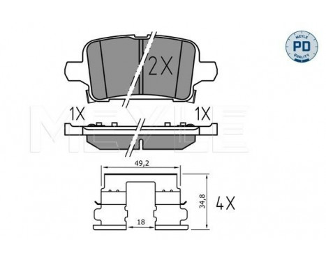 Brake Pad Set, disc brake MEYLE-PD Quality 025 221 2917/PD