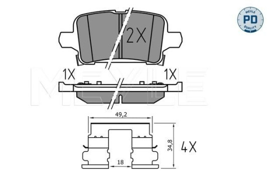 Brake Pad Set, disc brake MEYLE-PD Quality 025 221 2917/PD