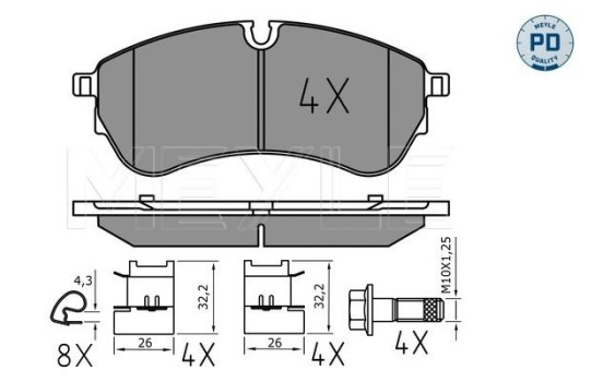 Brake Pad Set, disc brake MEYLE-PD Quality 025 221 4721/PD