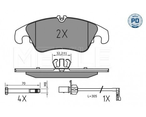 Brake Pad Set, disc brake MEYLE-PD Quality 025 222 5219/PD