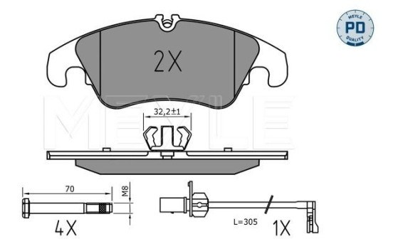 Brake Pad Set, disc brake MEYLE-PD Quality 025 222 5219/PD