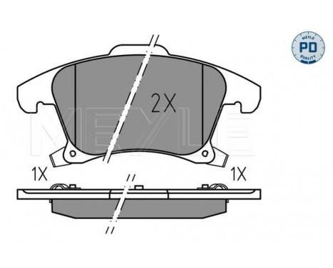 Brake Pad Set, disc brake MEYLE-PD Quality 025 222 6920/PD, Image 2