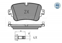 Brake Pad Set, disc brake MEYLE-PD Quality 025 223 0717/PD