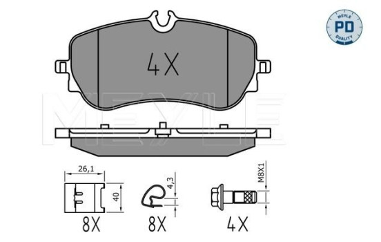 Brake Pad Set, disc brake MEYLE-PD Quality 025 228 0219/PD