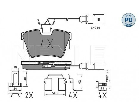 Brake Pad Set, disc brake MEYLE-PD Quality 025 232 2416-1/PD