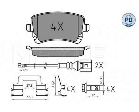 Brake Pad Set, disc brake MEYLE-PD Quality 025 233 2617-1/PD