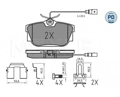 Brake Pad Set, disc brake MEYLE-PD Quality 025 234 4616/PD