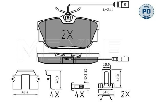 Brake Pad Set, disc brake MEYLE-PD Quality 025 234 4616/PD