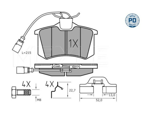 Brake Pad Set, disc brake MEYLE-PD Quality 025 235 5417/PD, Image 3