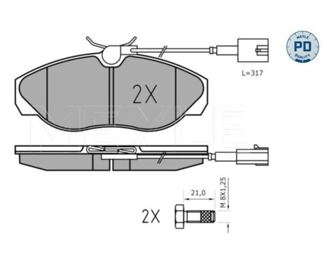 Brake Pad Set, disc brake MEYLE-PD Quality 025 236 0219/PD, Image 2