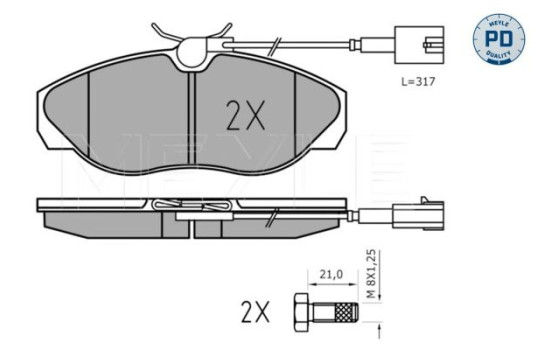 Brake Pad Set, disc brake MEYLE-PD Quality 025 236 0219/PD, Image 2