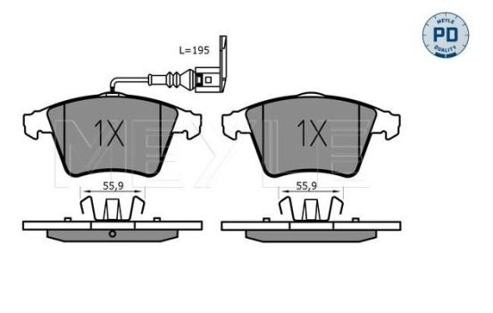 Brake Pad Set, disc brake MEYLE-PD Quality 025 237 4618/PD
