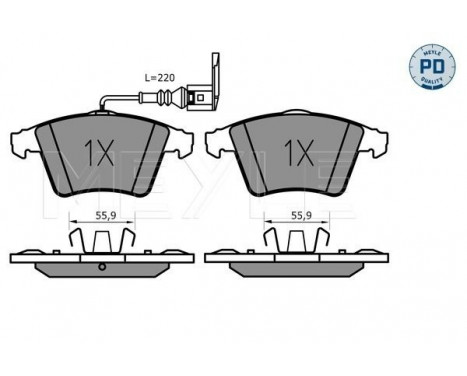 Brake Pad Set, disc brake MEYLE-PD Quality 025 237 4619/PD