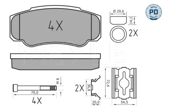 Brake Pad Set, disc brake MEYLE-PD Quality 025 239 2120/PD