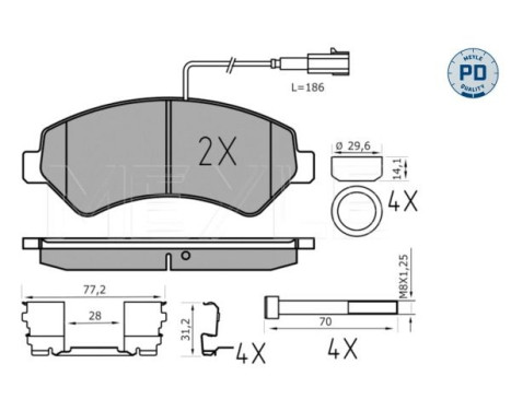 Brake Pad Set, disc brake MEYLE-PD Quality 025 244 6619-1/PD, Image 3