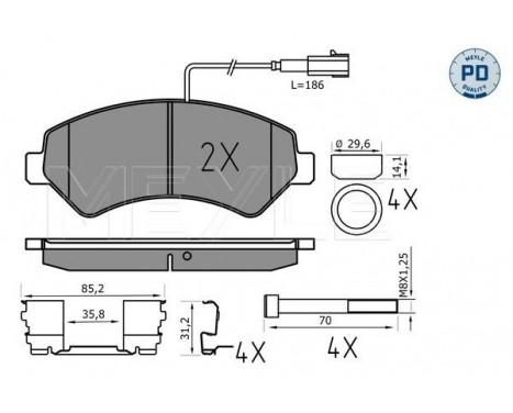 Brake Pad Set, disc brake MEYLE-PD Quality 025 244 6619-2/PD