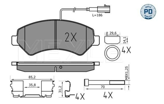 Brake Pad Set, disc brake MEYLE-PD Quality 025 244 6619-2/PD