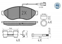 Brake Pad Set, disc brake MEYLE-PD Quality 025 244 6819-1/PD