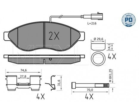 Brake Pad Set, disc brake MEYLE-PD Quality 025 244 6819-1/PD