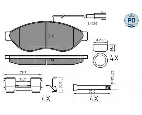 Brake Pad Set, disc brake MEYLE-PD Quality 025 244 6819-2/PD