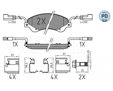 Brake Pad Set, disc brake MEYLE-PD Quality 025 244 8518/PD