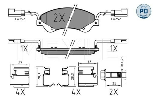Brake Pad Set, disc brake MEYLE-PD Quality 025 244 8518/PD