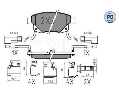 Brake Pad Set, disc brake MEYLE-PD Quality 025 244 8617/PD